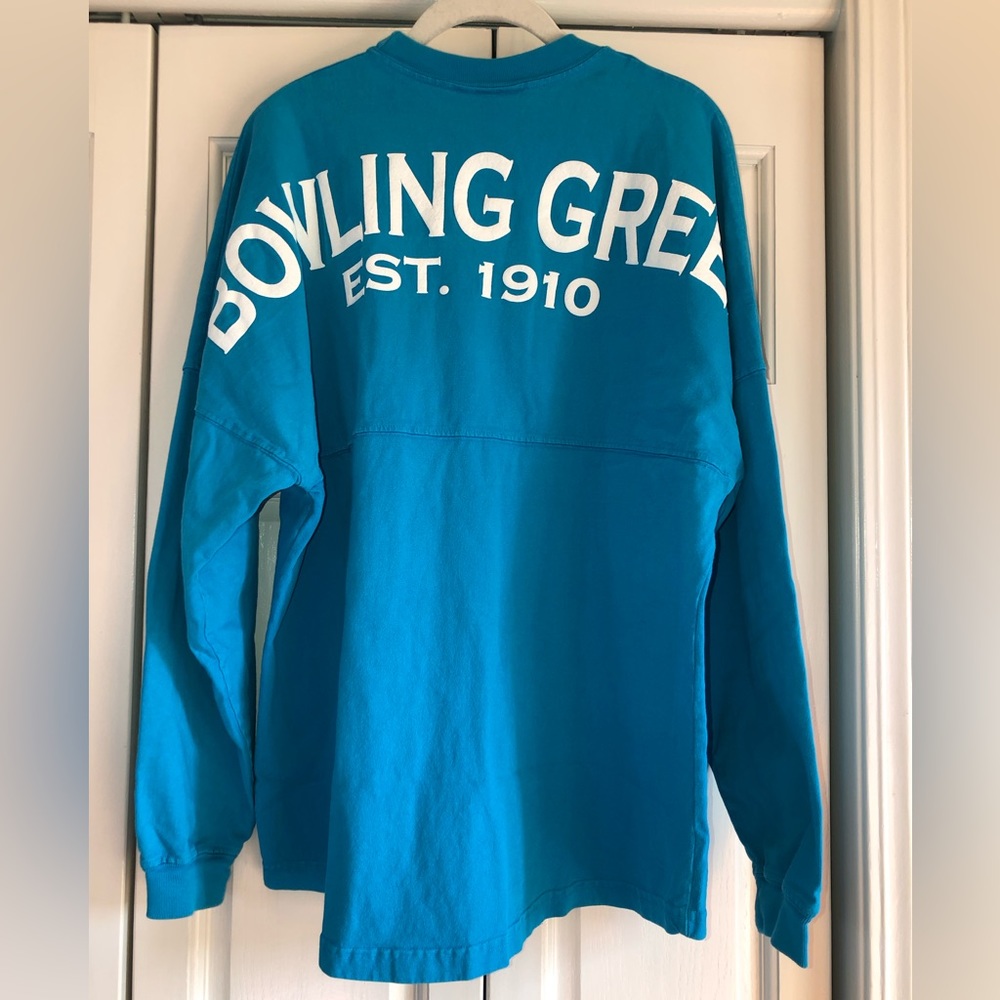 Bowling Green State University, Spirit Wear, oversized teal long sleeve, M